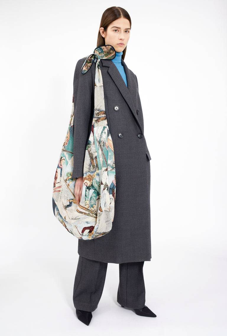 Odeeh Savile Row Wool Pique Mantel, Charcoal Limitierter Zeitrabatt