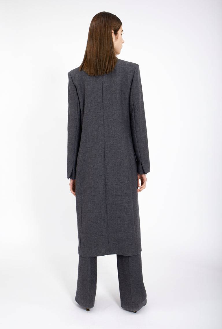 Odeeh Savile Row Wool Pique Mantel, Charcoal Limitierter Zeitrabatt
