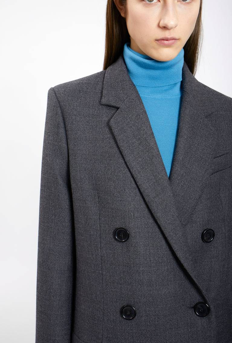 Odeeh Savile Row Wool Pique Mantel, Charcoal Limitierter Zeitrabatt
