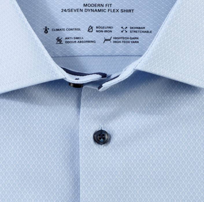 Oblymp Luxor 24/SevenBusinesshemd, modern fit, Global Kent, Bleu Exklusive Angebote