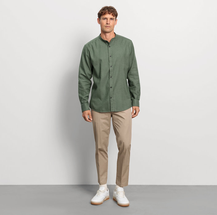 Oblymp Casual, Freizeithemd, regular fit, Stehkragen, Oliv Günstiger Verkauf