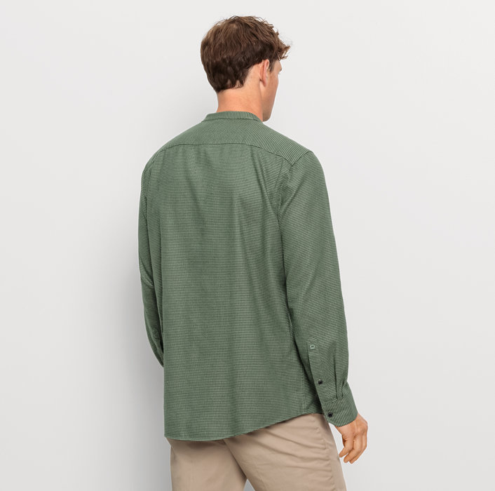 Oblymp Casual, Freizeithemd, regular fit, Stehkragen, Oliv Günstiger Verkauf