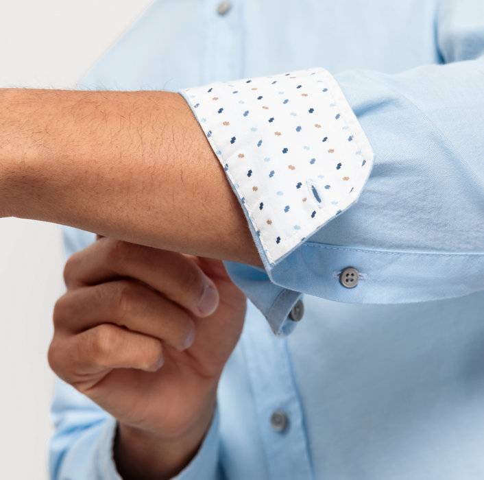 Oblymp Casual, Freizeithemd, regular fit, Stehkragen, Bleu Limitierter Zeitrabatt