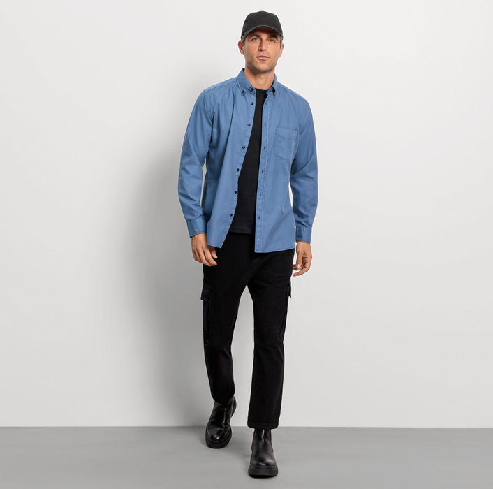 Oblymp Casual, Freizeithemd, regular fit, Button-down, Marine Flash Sale