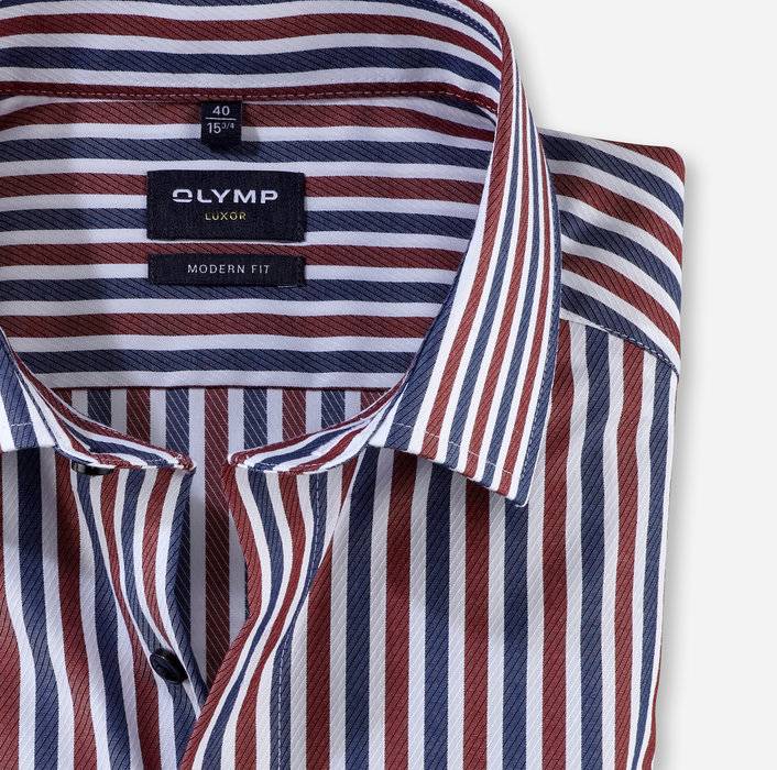 Oblymp Luxor, Businesshemd, modern fit, Global Kent, Dunkelrot zollfrei