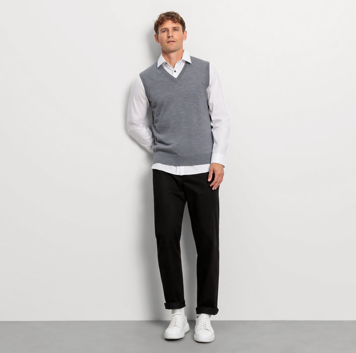 Oblymp Casual Strick, Pullunder, Silbergrau Online