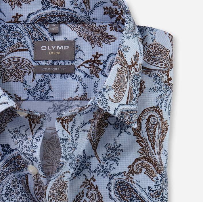 Oblymp Luxor, Businesshemd, comfort fit, New Kent, Bleu Sonderangebote
