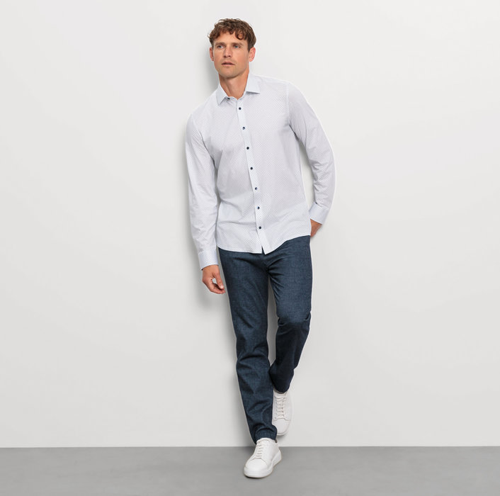 Oblymp Level Five 24/Seven, Businesshemd, body fit, New York Kent, Bleu Tiefpreis