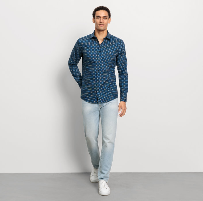 Oblymp Casual, Freizeithemd, regular fit, Kent, Marine Bis zu 65% Rabatt