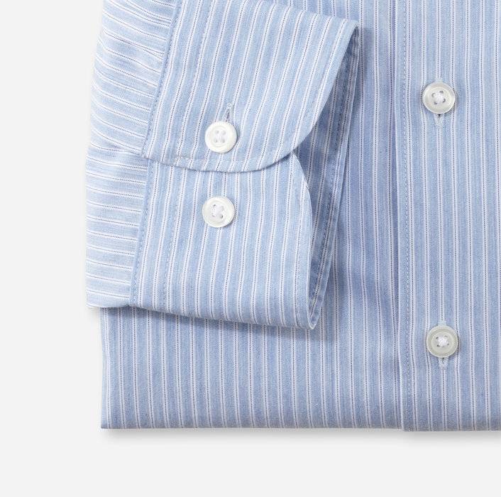 Oblymp Level Five garment washed, Businesshemd, body fit, Haifisch, Bleu Weihnachtsangebot
