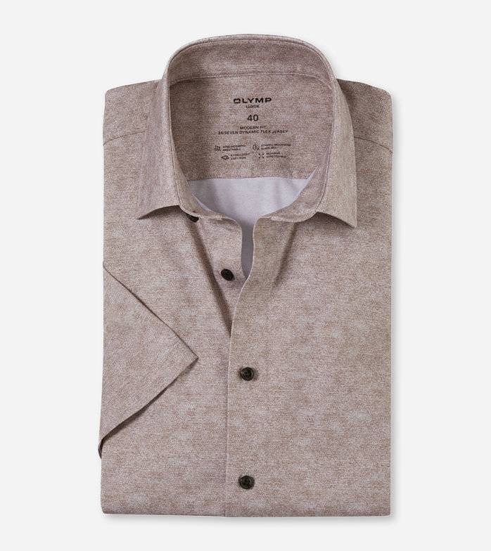 Oblymp Luxor 24/Seven, Businesshemd, modern fit, New Kent, Braun Tägliche Deals