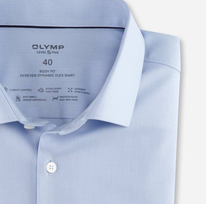 Oblymp Level Five 24/Seven, Businesshemd, body fit, Modern Kent, Bleu Nur für heute