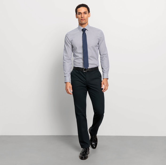 Oblymp No. Six, Businesshemd, super slim, New York Kent, Marine Begrenzte Freigabe