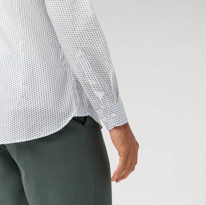 Oblymp Level Five garment washed, Businesshemd, body fit, Kent, Bleu Riesige Rabatte