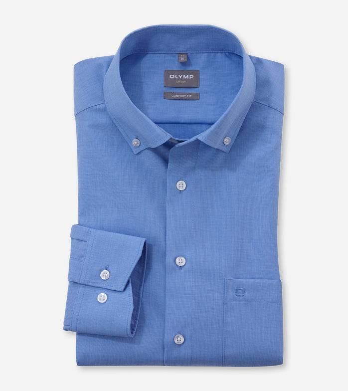 Oblymp Luxor, Businesshemd, comfort fit, Button-down, Blau Fabrik Onlineshop