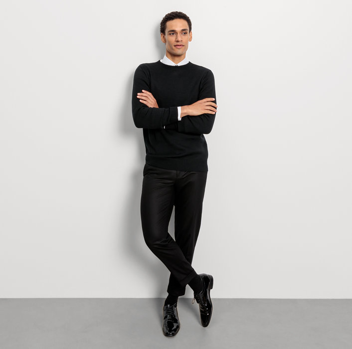 Oblymp Casual Strick, Pullover, Schwarz Kostenlose Rückgabe