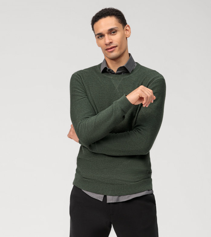 Oblymp Casual Strick, Pullover, Grau-Grün Neueste Stile