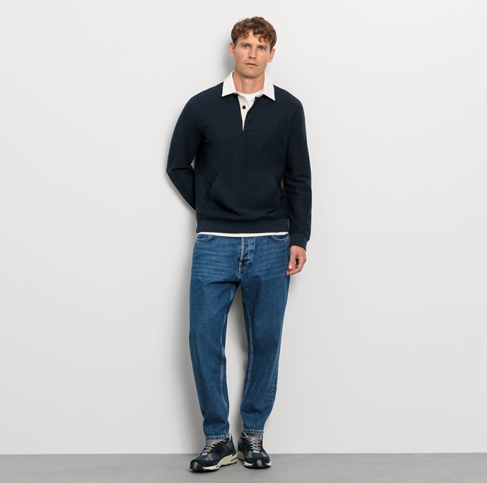 Oblymp Casual Wirk, Polo langarm, Marine Bis zu 65% Rabatt