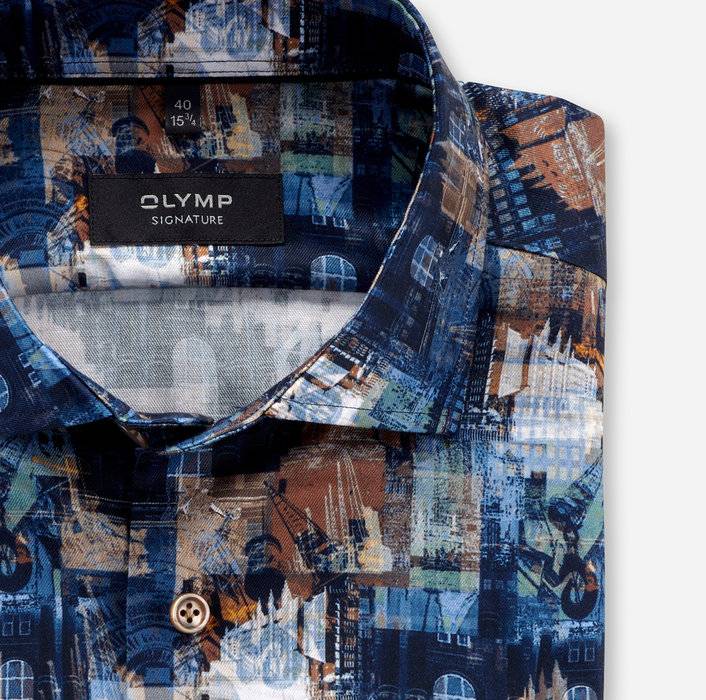 Oblymp SIGNATURE, Businesshemd, tailored fit, SIGNATURE Kent, Nachtblau Saisonale Angebote