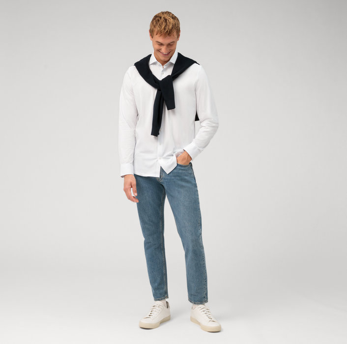 Oblymp Level Five 24/Seven, Businesshemd, body fit, Kent, Bleu Nur für heute