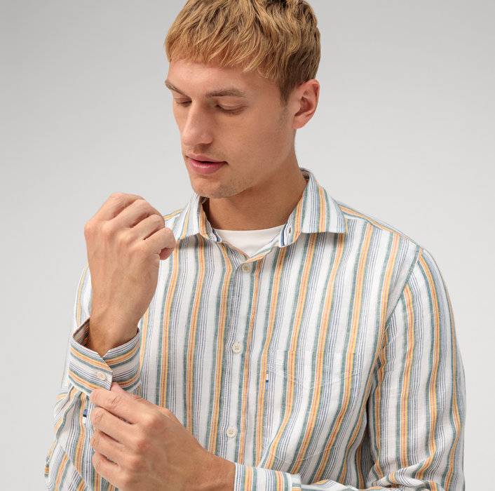Oblymp Casual, Freizeithemd, regular fit, Kent, Grau-Grün Sonderangebot der Fabrik