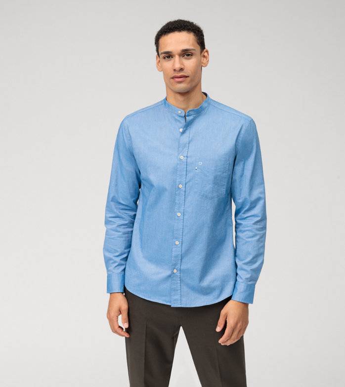 Oblymp Casual, Freizeithemd, regular fit, Stehkragen, Bleu Nur noch ein Tag übrig