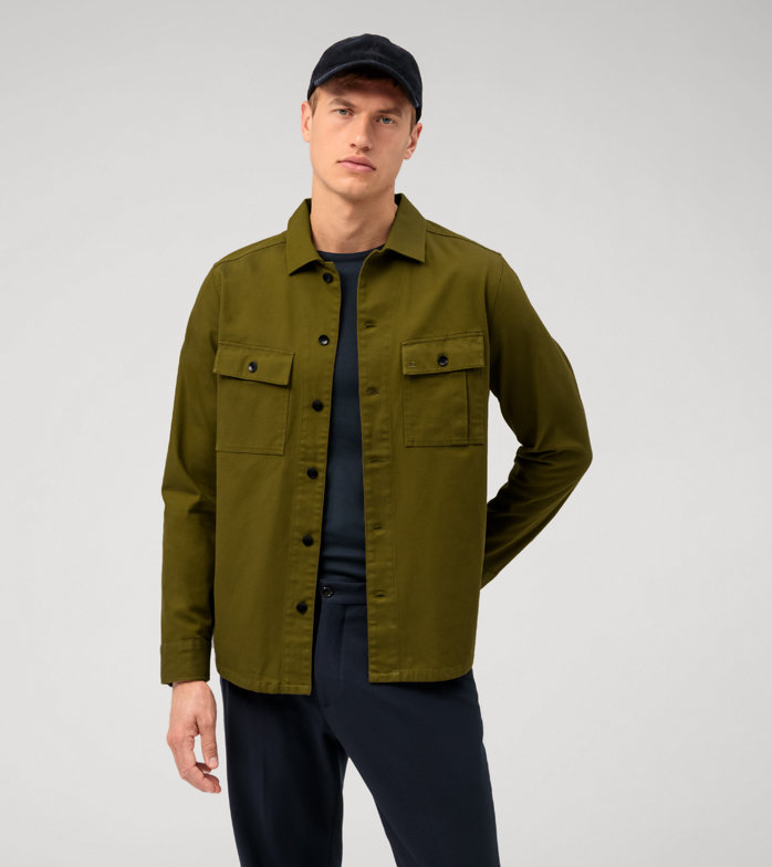 Oblymp Casual, Freizeithemd, Overshirt, Kent, Grau-Grün Clearance-Verkauf