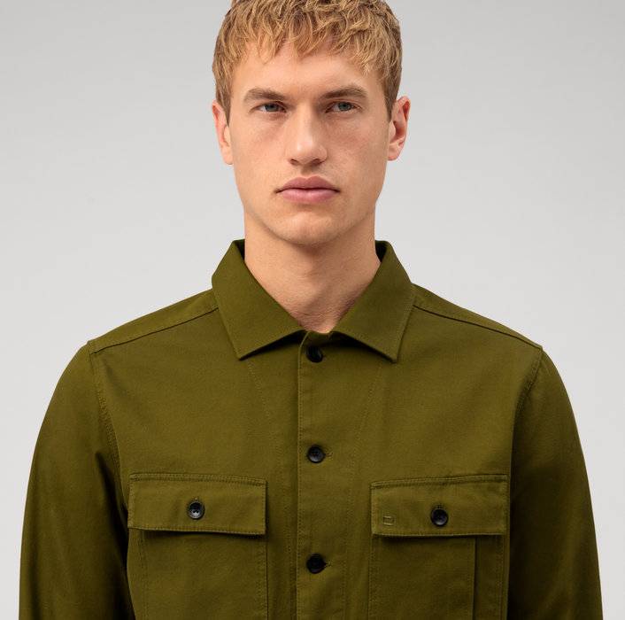 Oblymp Casual, Freizeithemd, Overshirt, Kent, Grau-Grün Clearance-Verkauf