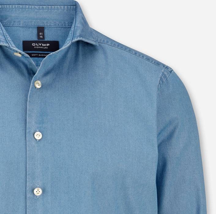 Oblymp SIGNATURE Casual, Freizeithemd, tailored fit, Haifisch, Bleu im Angebot