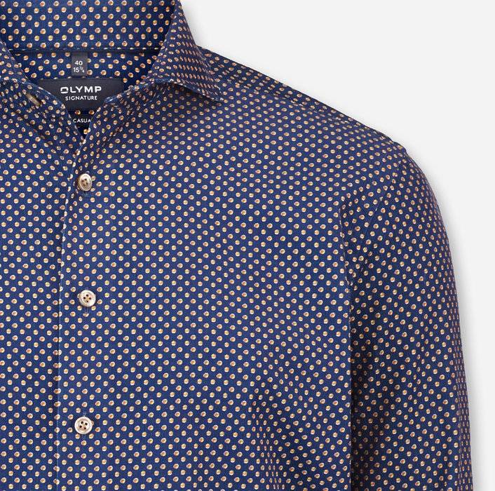 Oblymp SIGNATURE Casual, Freizeithemd, tailored fit, Haifisch, Nachtblau Online Shopping
