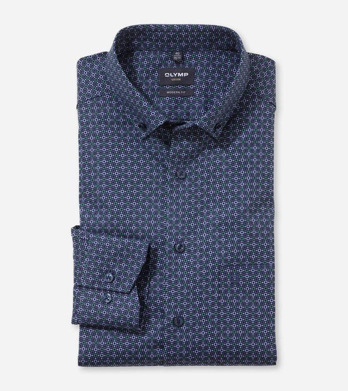 Oblymp Luxor, Businesshemd, modern fit, Button-down, Grün Zeitlich begrenztes Angebot