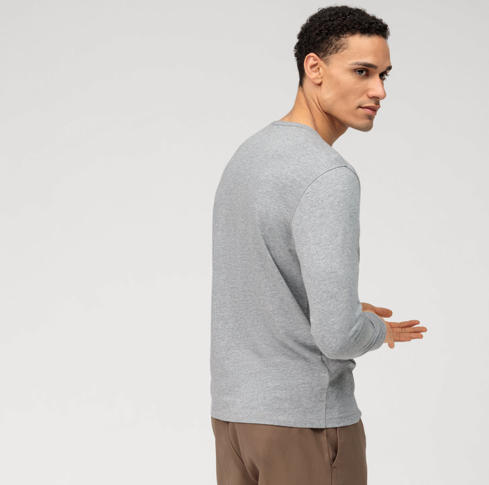 Oblymp Casual Wirk, Longsleeve, Hellgrau Räumungsverkauf