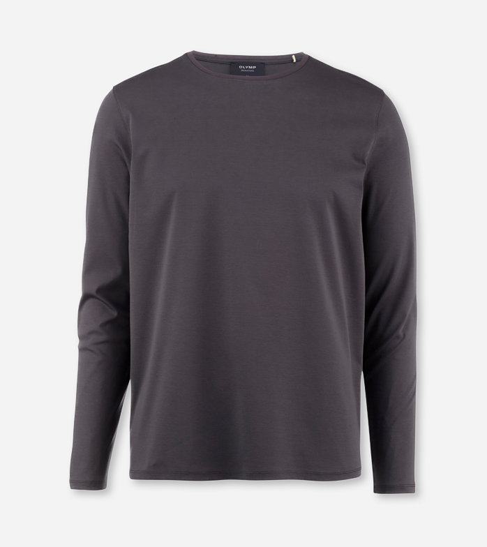 Oblymp SIGNATURE Wirk, Longsleeve, Grau Fabrikverkauf