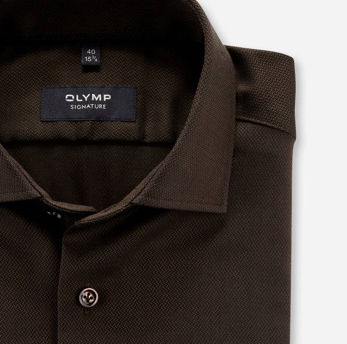 Oblymp SIGNATURE, Businesshemd, tailored fit, SIGNATURE Kent, Braun Großer Ausverkauf