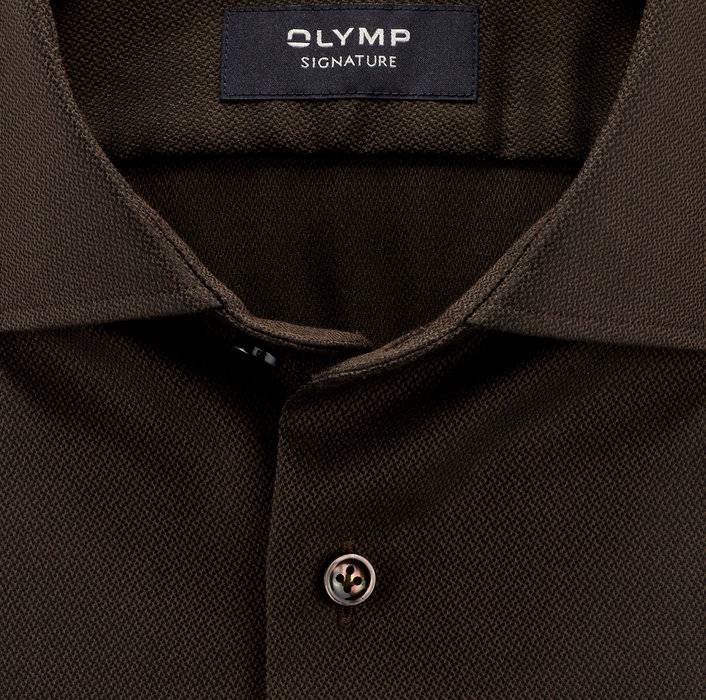 Oblymp SIGNATURE, Businesshemd, tailored fit, SIGNATURE Kent, Braun Großer Ausverkauf
