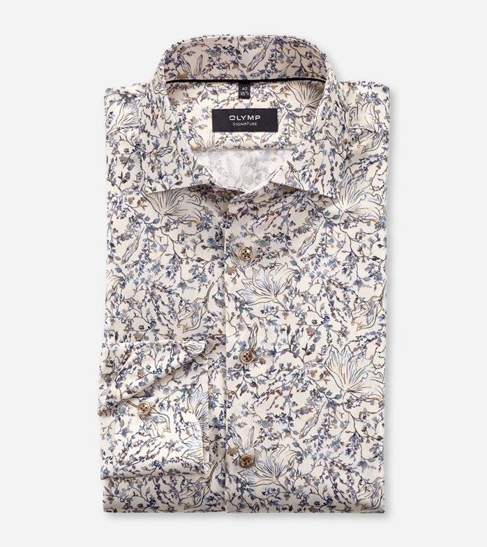 Oblymp SIGNATURE, Businesshemd, tailored fit, SIGNATURE Kent, Natur Flash Sale