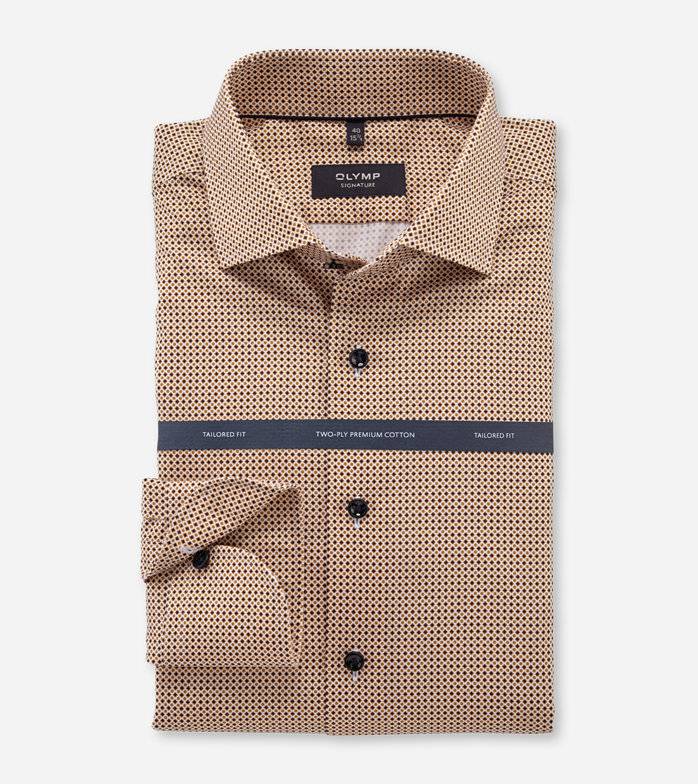 Oblymp SIGNATURE, Businesshemd, tailored fit, SIGNATURE Kent, Caramel