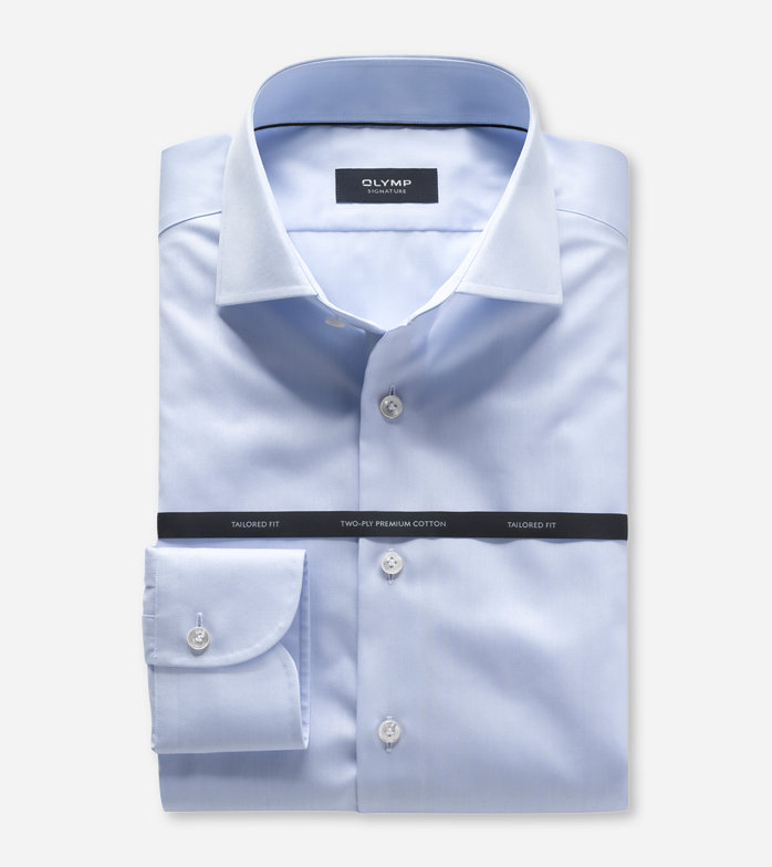 Oblymp SIGNATURE, Businesshemd, tailored fit, SIGNATURE Kent, Hellblau Kostenloser Versand international