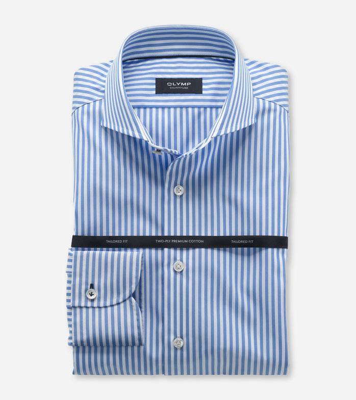 Oblymp SIGNATURE, Businesshemd, tailored fit, SIGNATURE Hai, Bleu Begrenzt auf 3 Tage
