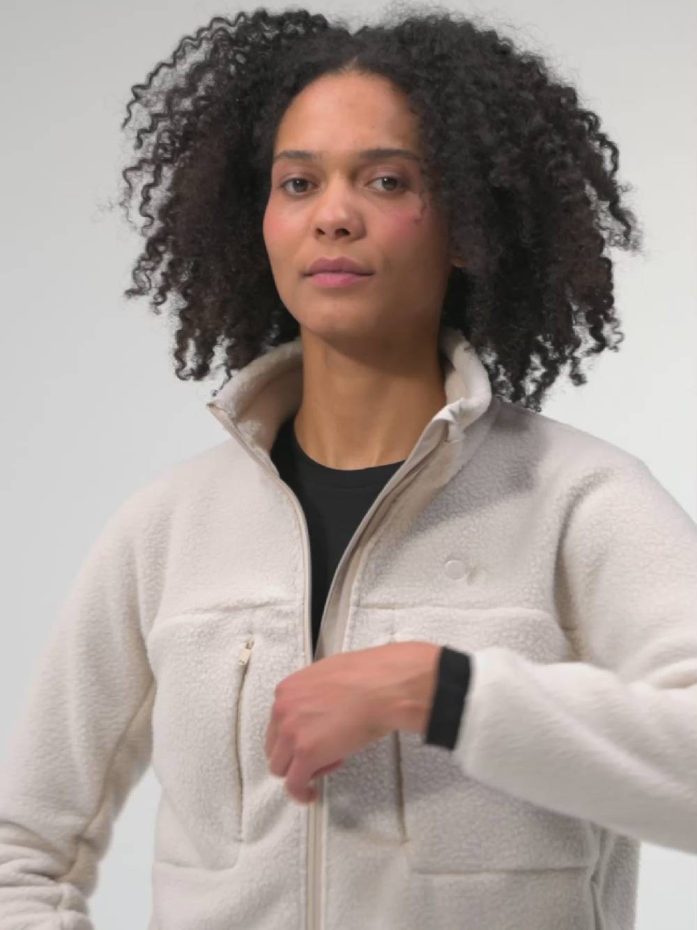 Pinqponq Fleece Jacket - Peat Black (Female) Super Sparpreis