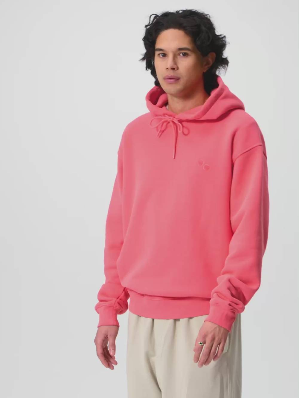 Pinqponq Hoodie Cotton - Watermelon Pink (Unisex) Auslauf