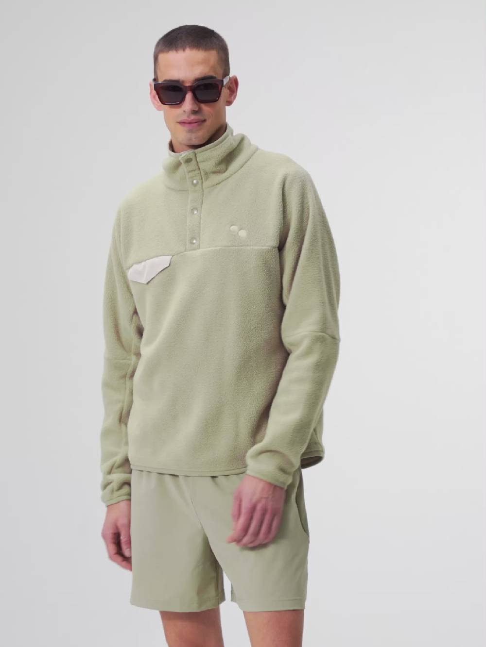 Pinqponq Fleece Pullover - Reed Olive (Unisex) Große Rabatte