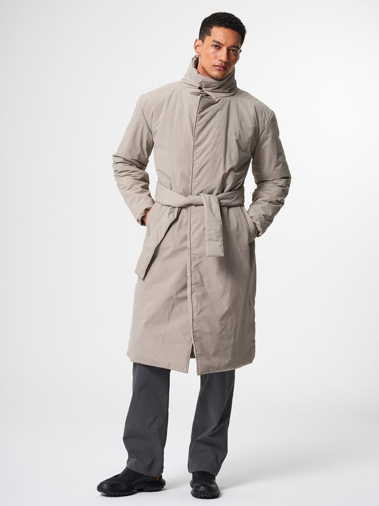 Pinqponq Padded Trench Coat - Cement Taupe (Unisex) VIP-Rabatte