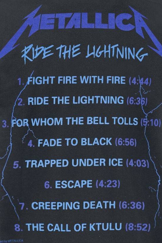 EMP "Ride The Lightning" T-Shirt schwarz von Metallica Tiefpreis