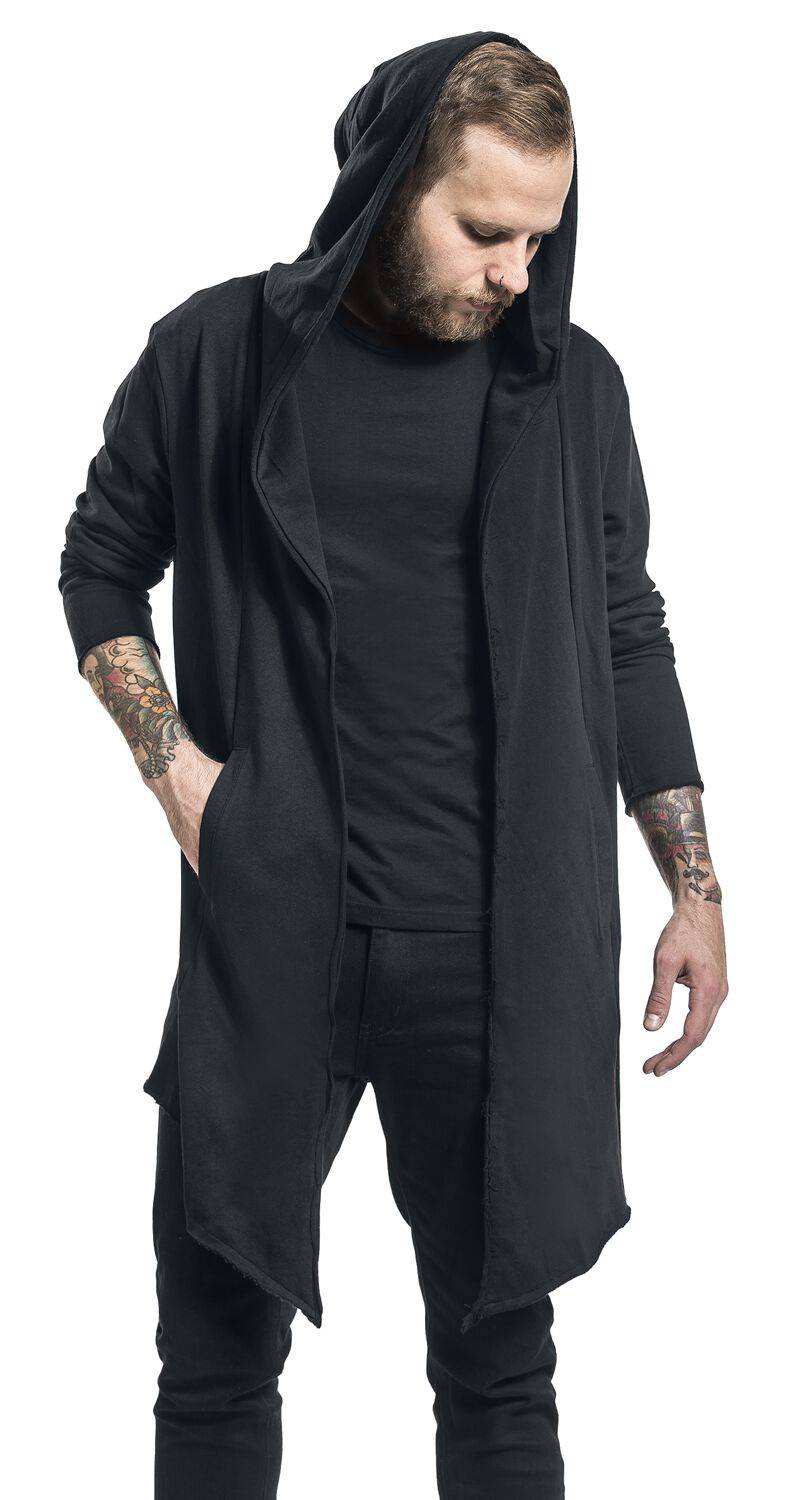 EMP "Long Hooded Open Edge Cardigan" Cardigan schwarz von Urban Classics 2025