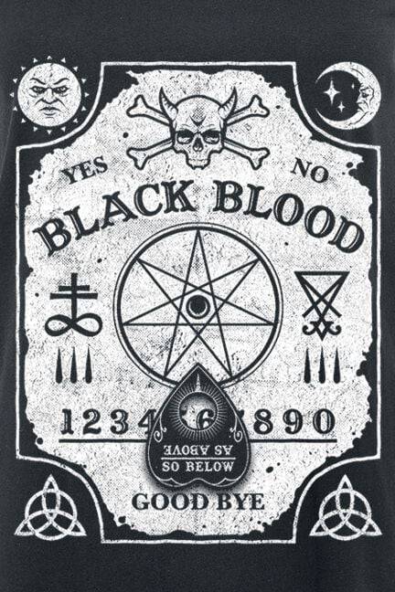 EMP "Witchboard" Top schwarz von Black Blood by Gothicana Sonderangebot