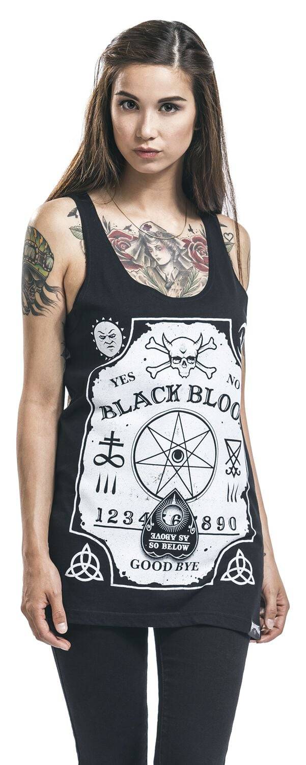 EMP "Witchboard" Top schwarz von Black Blood by Gothicana Sonderangebot
