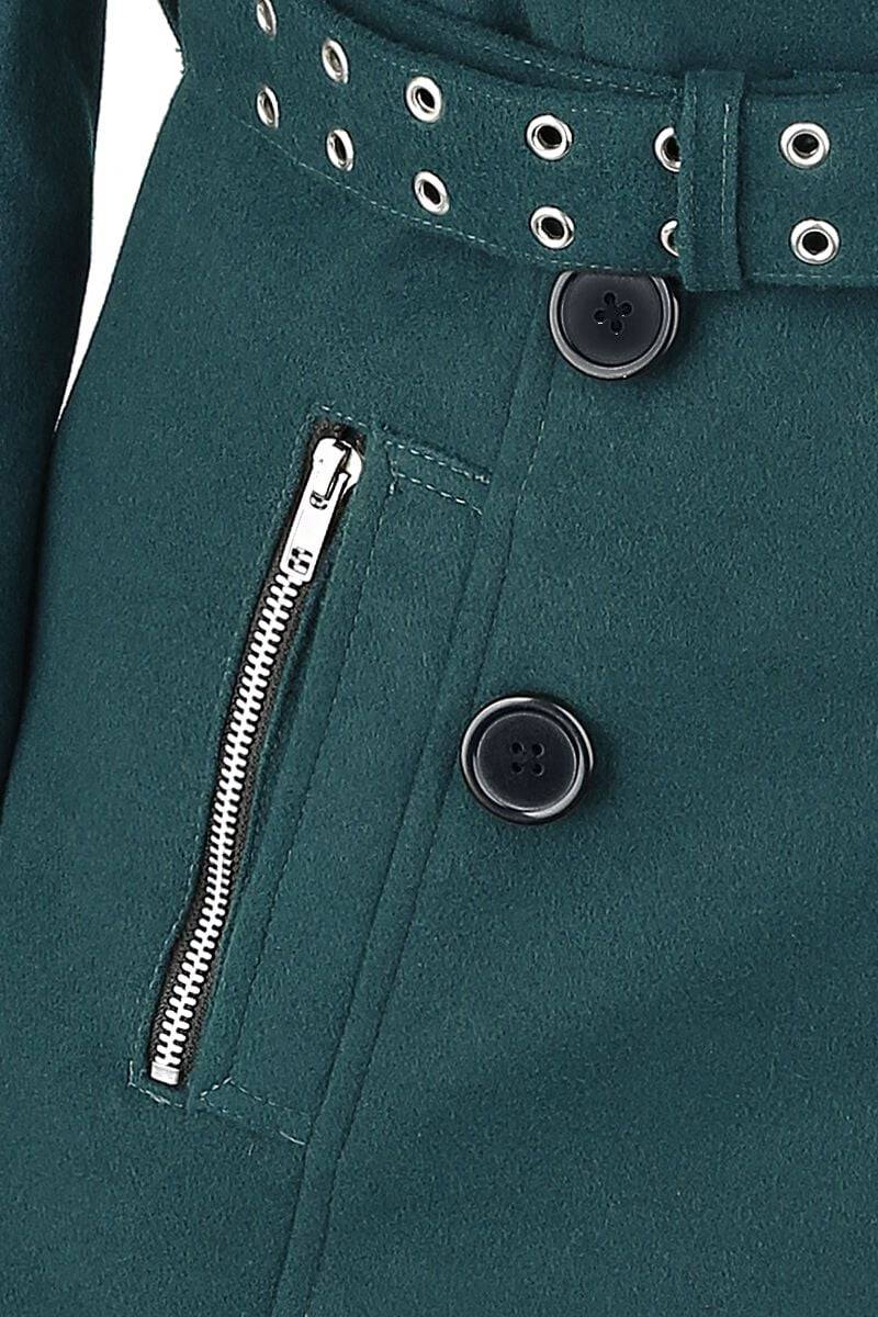 EMP "Decay Coat" Wintermantel petrol von Vixxsin Großer Ausverkauf