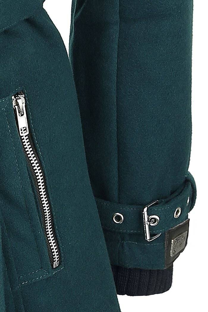 EMP "Decay Coat" Wintermantel petrol von Vixxsin Großer Ausverkauf