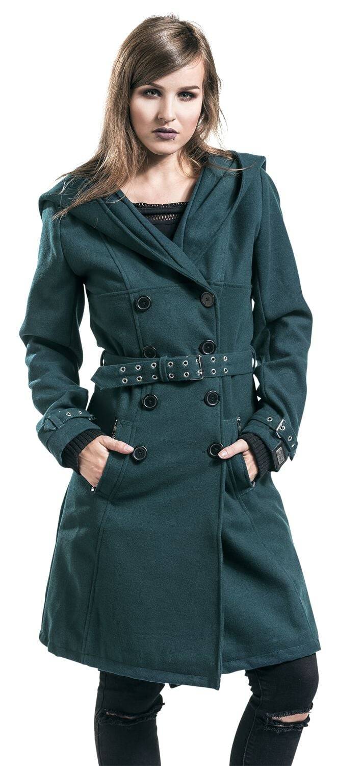 EMP "Decay Coat" Wintermantel petrol von Vixxsin Großer Ausverkauf